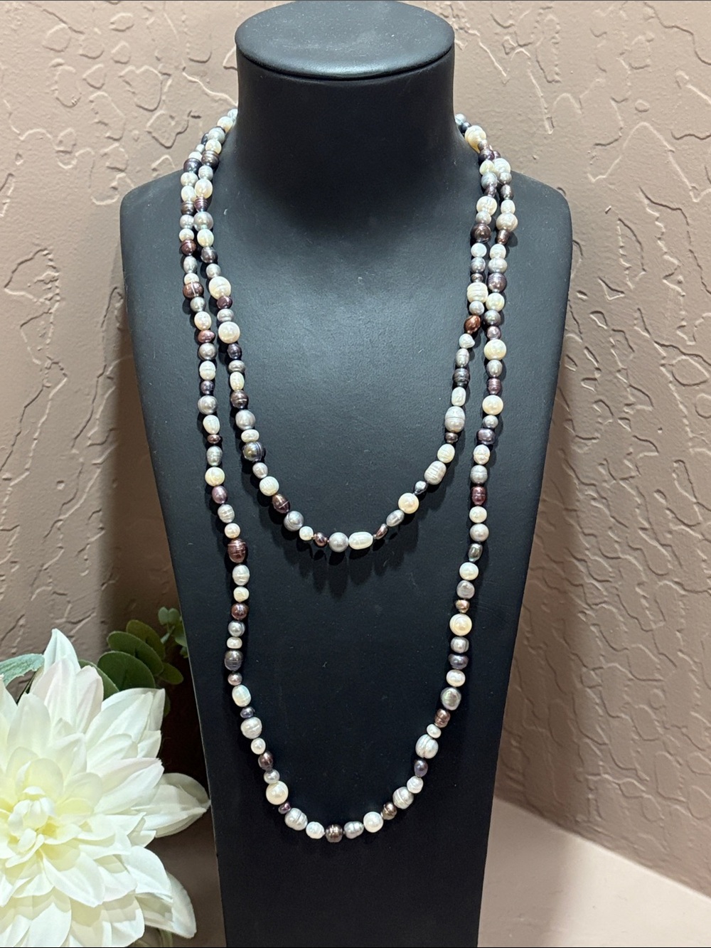 Honora 60" Cultured Pearl Strand Necklace ~ Silver Multi